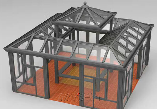 조립식으로 만들어진 박공 지붕 일광실 환경 친절한 디자인 3