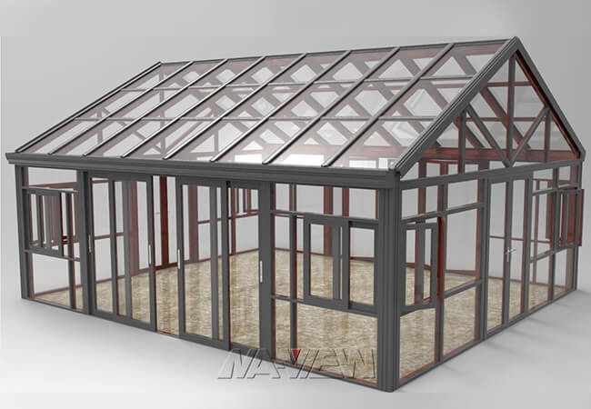 현대 박공 지붕 일광실 옥외 대성당 천장 일광실을 예약했습니다 0