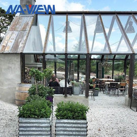 중국 조립식으로 만들어진 큰 정원 온실은 전망대 단 하나 사면 지붕을 구부렸습니다 공장