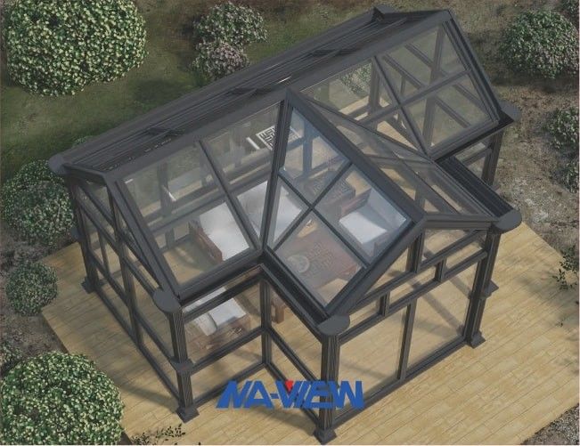 집에 위에 PVDF 박공 지붕 일광실 추가 4개 시즌 온실 1